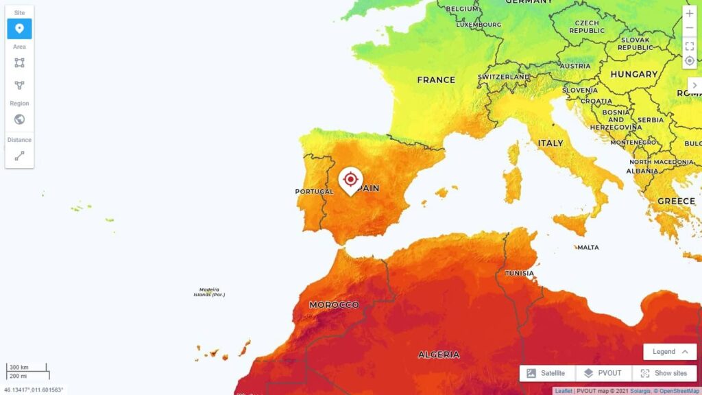 cantidad luz solar en España